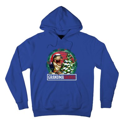 Grandmasaurus Santa Grandma Dinosaur Trex Xmas Tree Light Gift Hoodie