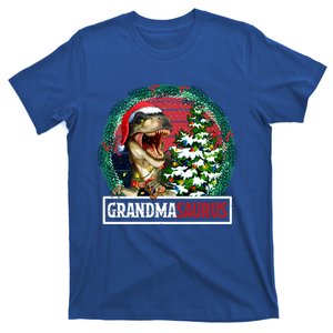 Grandmasaurus Santa Grandma Dinosaur Trex Xmas Tree Light Gift T-Shirt