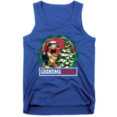 Grandmasaurus Santa Grandma Dinosaur Trex Xmas Tree Light Gift Tank Top