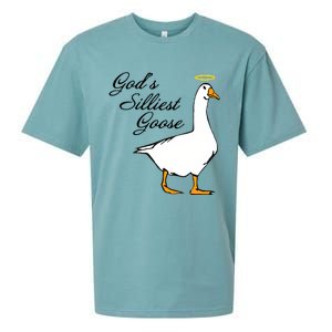 God's Silliest Goose Funny Goose Lover Sarcasm Sueded Cloud Jersey T-Shirt