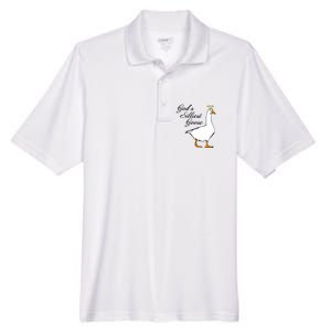 God's Silliest Goose Funny Goose Lover Sarcasm Men's Origin Performance Pique Polo