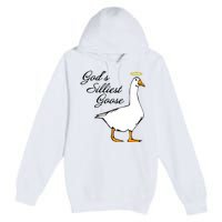 God's Silliest Goose Funny Goose Lover Sarcasm Premium Pullover Hoodie