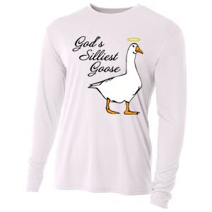 God's Silliest Goose Funny Goose Lover Sarcasm Cooling Performance Long Sleeve Crew