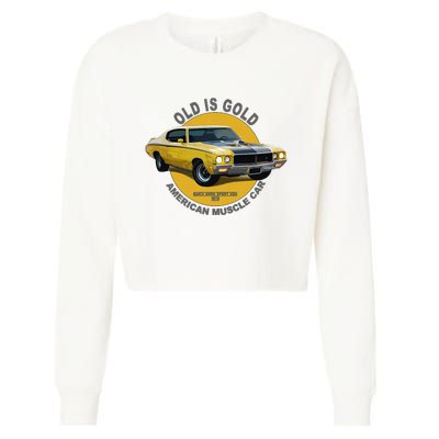 Gran Sport Gsx American Muscle Car 60s 70s Cropped Pullover Crew