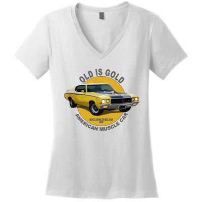 Gran Sport Gsx American Muscle Car 60s 70s Women's V-Neck T-Shirt