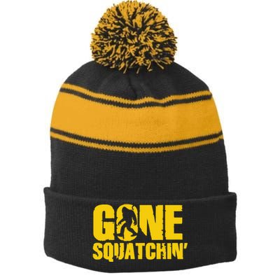 Gone Squatchin Stripe Pom Pom Beanie