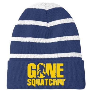 Gone Squatchin Striped Beanie with Solid Band