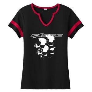 Glareworld Store Glare Skull Ladies Halftime Notch Neck Tee