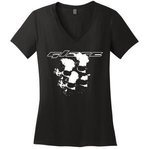 Glareworld Store Glare Skull Women's V-Neck T-Shirt