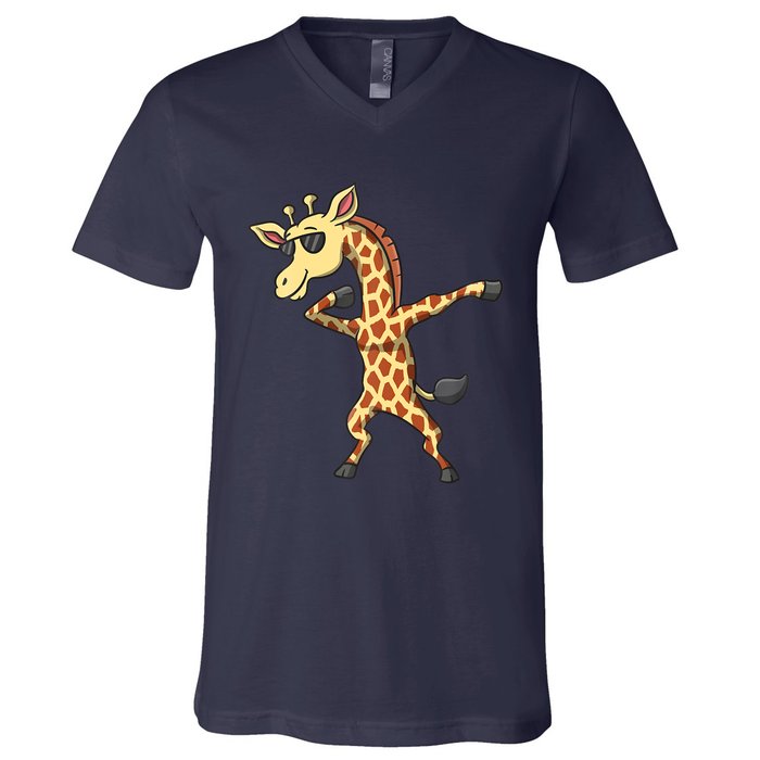 Giraffe Sunglasses V-Neck T-Shirt