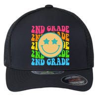 Groovy Second Grade Vibes Face Retro Teachers Back To School Flexfit Unipanel Trucker Cap