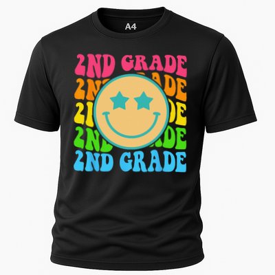 Groovy Second Grade Vibes Face Retro Teachers Back To School Performance Shirt