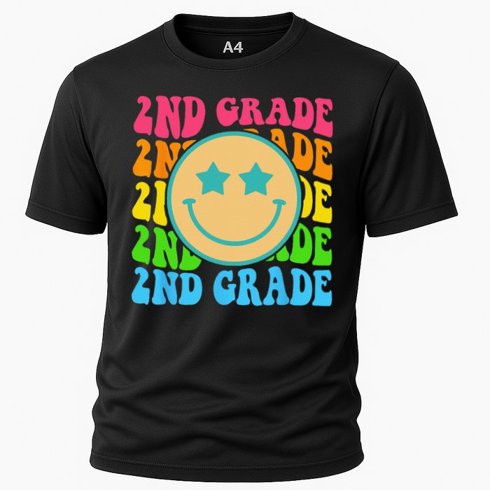 Groovy Second Grade Vibes Face Retro Teachers Back To School Performance Shirt