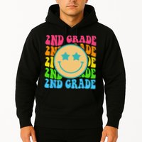 Groovy Second Grade Vibes Face Retro Teachers Back To School Hoodie