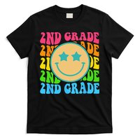 Groovy Second Grade Vibes Face Retro Teachers Back To School T-Shirt