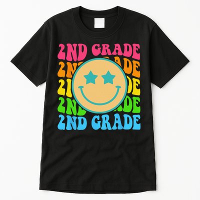 Groovy Second Grade Vibes Face Retro Teachers Back To School Tall T-Shirt