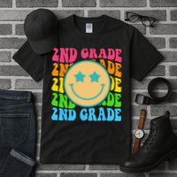 Groovy Second Grade Vibes Face Retro Teachers Back To School Tall T-Shirt