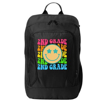 Groovy Second Grade Vibes Face Retro Teachers Back To School City Backpack