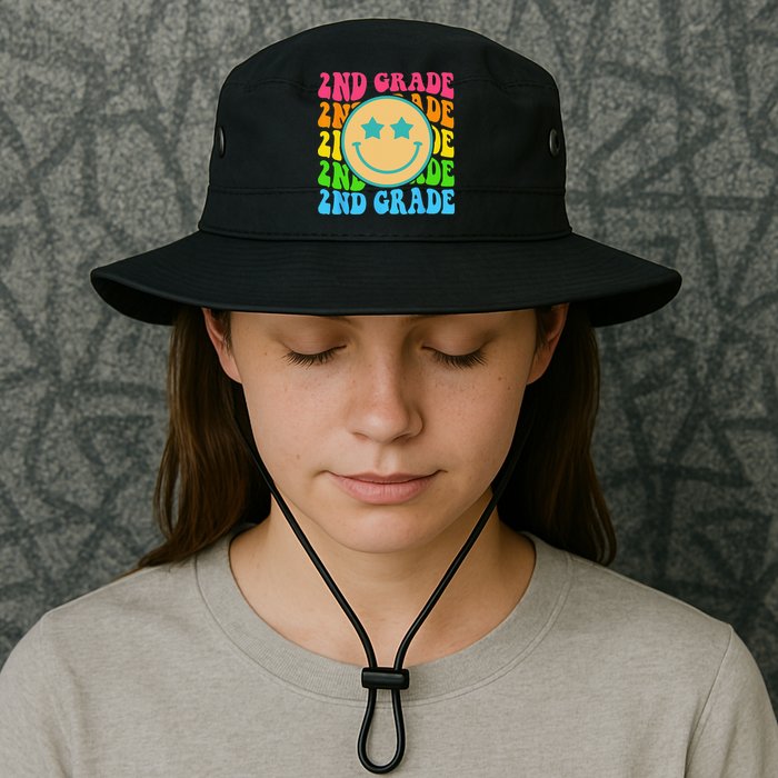 Groovy Second Grade Vibes Face Retro Teachers Back To School Bucket Hat