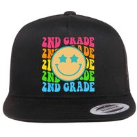 Groovy Second Grade Vibes Face Retro Teachers Back To School Flatbill Hat