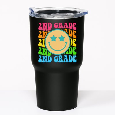 Groovy Second Grade Vibes Face Retro Teachers Back To School Tumbler