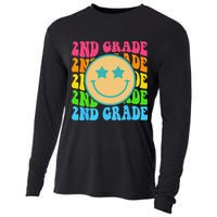 Groovy Second Grade Vibes Face Retro Teachers Back To School Cooling Performance Long Sleeve Crew