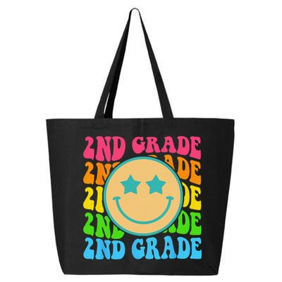 Groovy Second Grade Vibes Face Retro Teachers Back To School 25L Jumbo Tote
