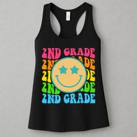 Groovy Second Grade Vibes Face Retro Teachers Back To School Womens Tank Top