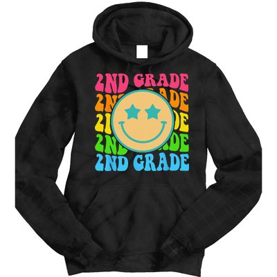 Groovy Second Grade Vibes Face Retro Teachers Back To School Tie Dye Hoodie