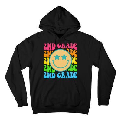 Groovy Second Grade Vibes Face Retro Teachers Back To School Tall Hoodie