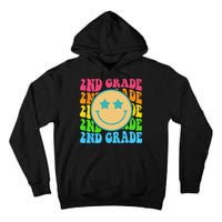 Groovy Second Grade Vibes Face Retro Teachers Back To School Tall Hoodie