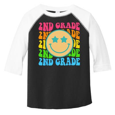 Groovy Second Grade Vibes Face Retro Teachers Back To School Toddler Fine Jersey T-Shirt