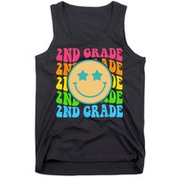 Groovy Second Grade Vibes Face Retro Teachers Back To School Tank Top