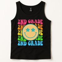 Groovy Second Grade Vibes Face Retro Teachers Back To School Tank Top