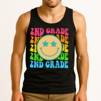 Groovy Second Grade Vibes Face Retro Teachers Back To School Tank Top