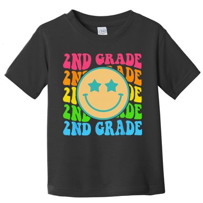 Groovy Second Grade Vibes Face Retro Teachers Back To School Toddler T-Shirt