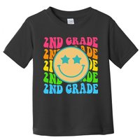 Groovy Second Grade Vibes Face Retro Teachers Back To School Toddler T-Shirt