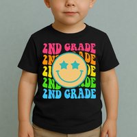 Groovy Second Grade Vibes Face Retro Teachers Back To School Toddler T-Shirt