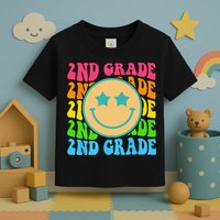 Groovy Second Grade Vibes Face Retro Teachers Back To School Toddler T-Shirt