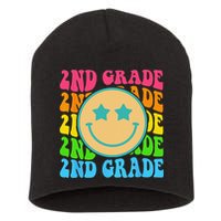 Groovy Second Grade Vibes Face Retro Teachers Back To School Short Acrylic Beanie