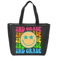 Groovy Second Grade Vibes Face Retro Teachers Back To School Zip Tote Bag