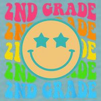 Groovy Second Grade Vibes Face Retro Teachers Back To School Sueded Cloud Jersey T-Shirt