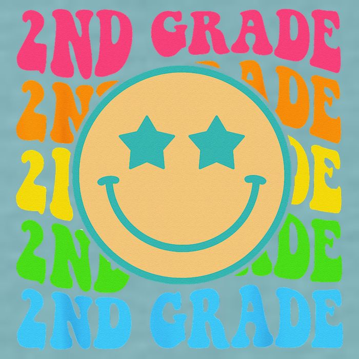 Groovy Second Grade Vibes Face Retro Teachers Back To School Sueded Cloud Jersey T-Shirt