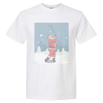 Golfing Santa Golfer Golf Funny Christmas Ugly Christmas Gift Garment-Dyed Heavyweight T-Shirt