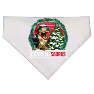 Grandmasaurus Santa Grandma Dinosaur Trex Xmas Tree Light Gift USA-Made Doggie Bandana