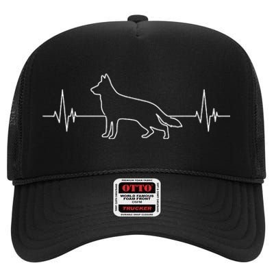 German Shepherd German Shepherd Heartbeat High Crown Mesh Back Trucker Hat