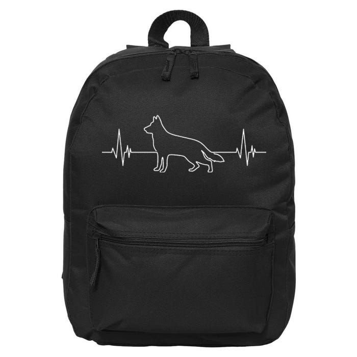 German Shepherd German Shepherd Heartbeat 16 in Basic Backpack