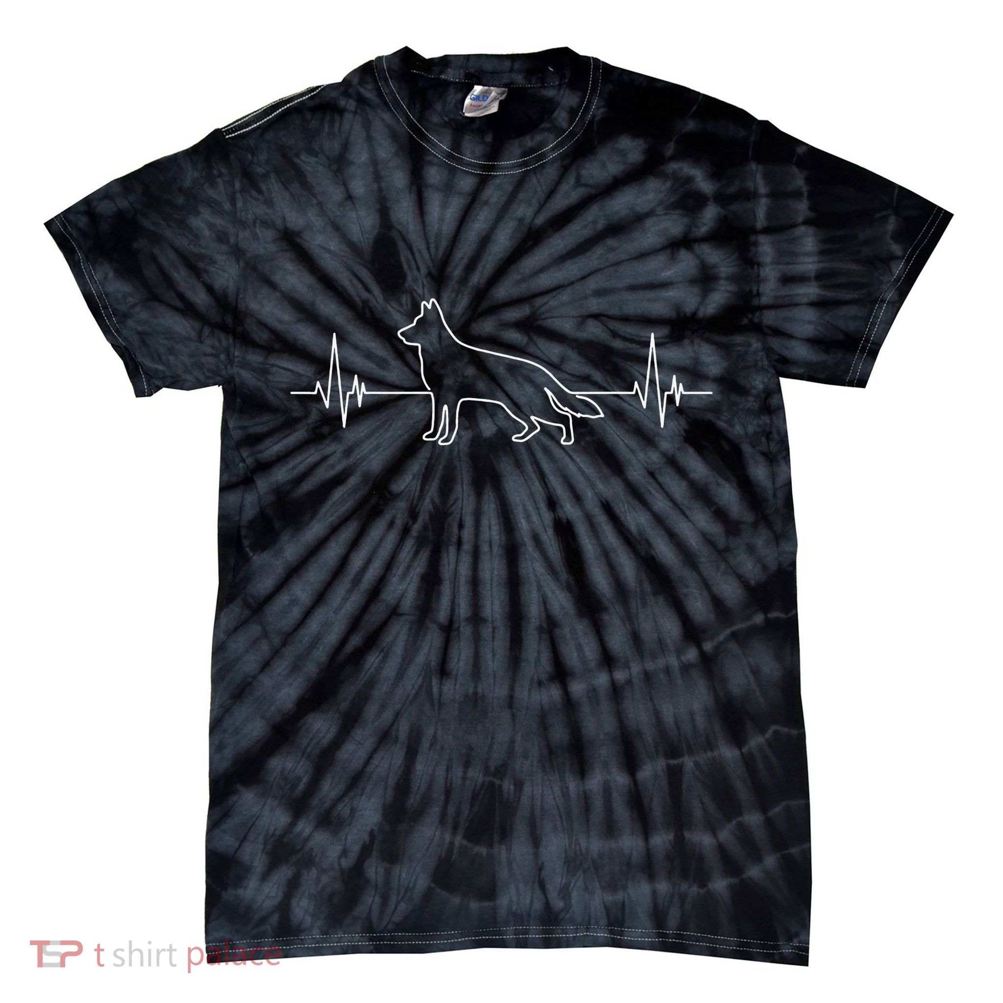 German Shepherd German Shepherd Heartbeat Tie-Dye T-Shirt