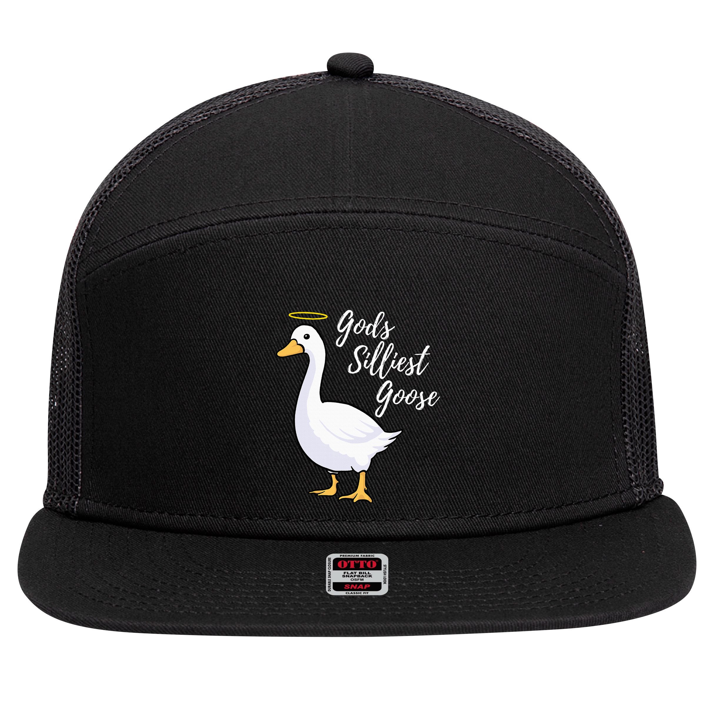 Gods Silliest Goose 7 Panel Mesh Trucker Snapback Hat