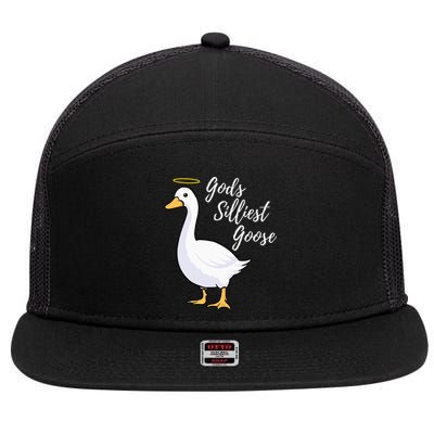 Gods Silliest Goose 7 Panel Mesh Trucker Snapback Hat